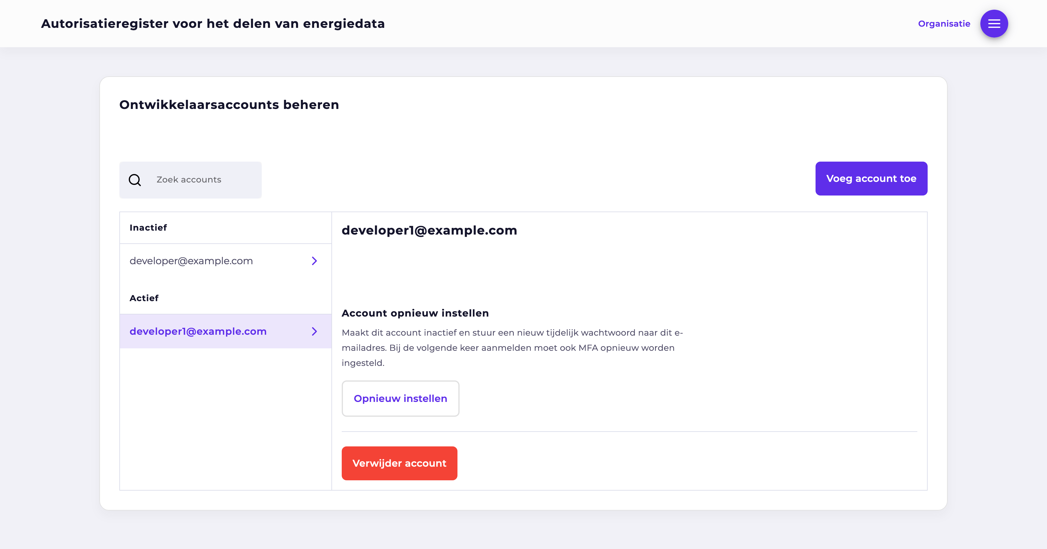 Ontwikkelaaraccounts beheren